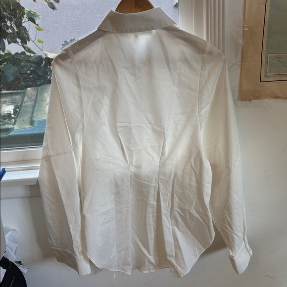 Mr. Larkin Lace Up White Button-Up Shirt - Picture 6 of 17